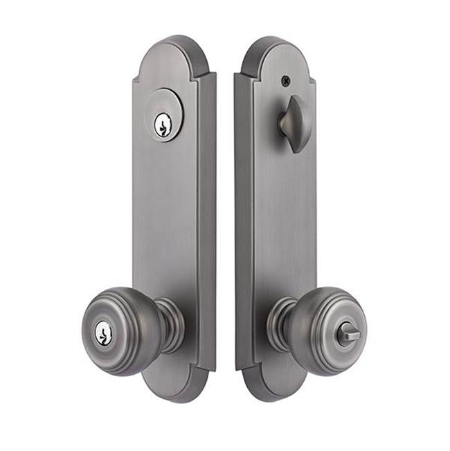 Emtek 2-PT Lock Key in Knb/Lvr Dummy, Annapolis Plate, Cortina Lever, US7