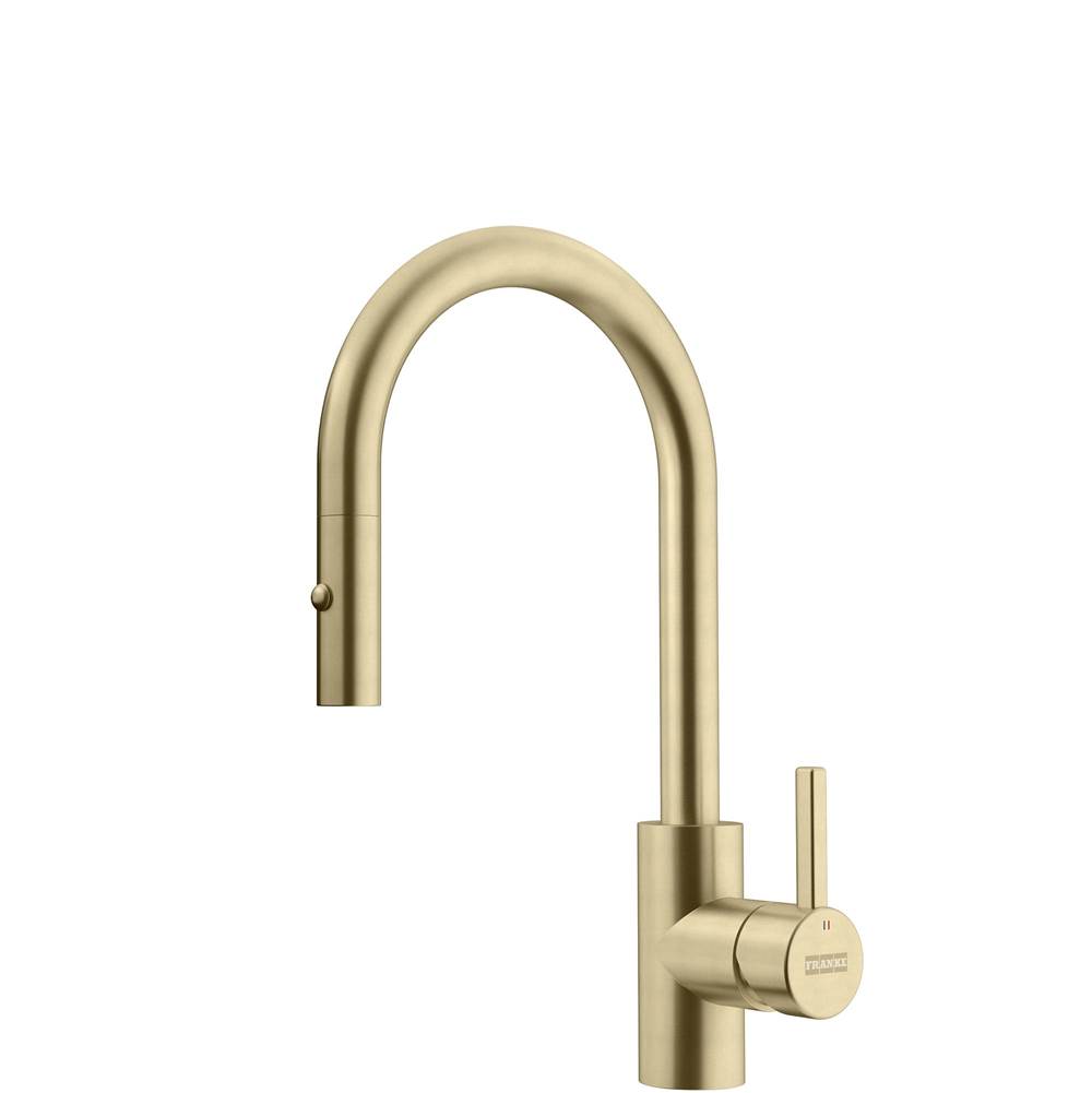 Franke Franke Eos Neo 14-in Single Handle Pull-Down Prep Kitchen Faucet in Gold, EOS-PR-GLD