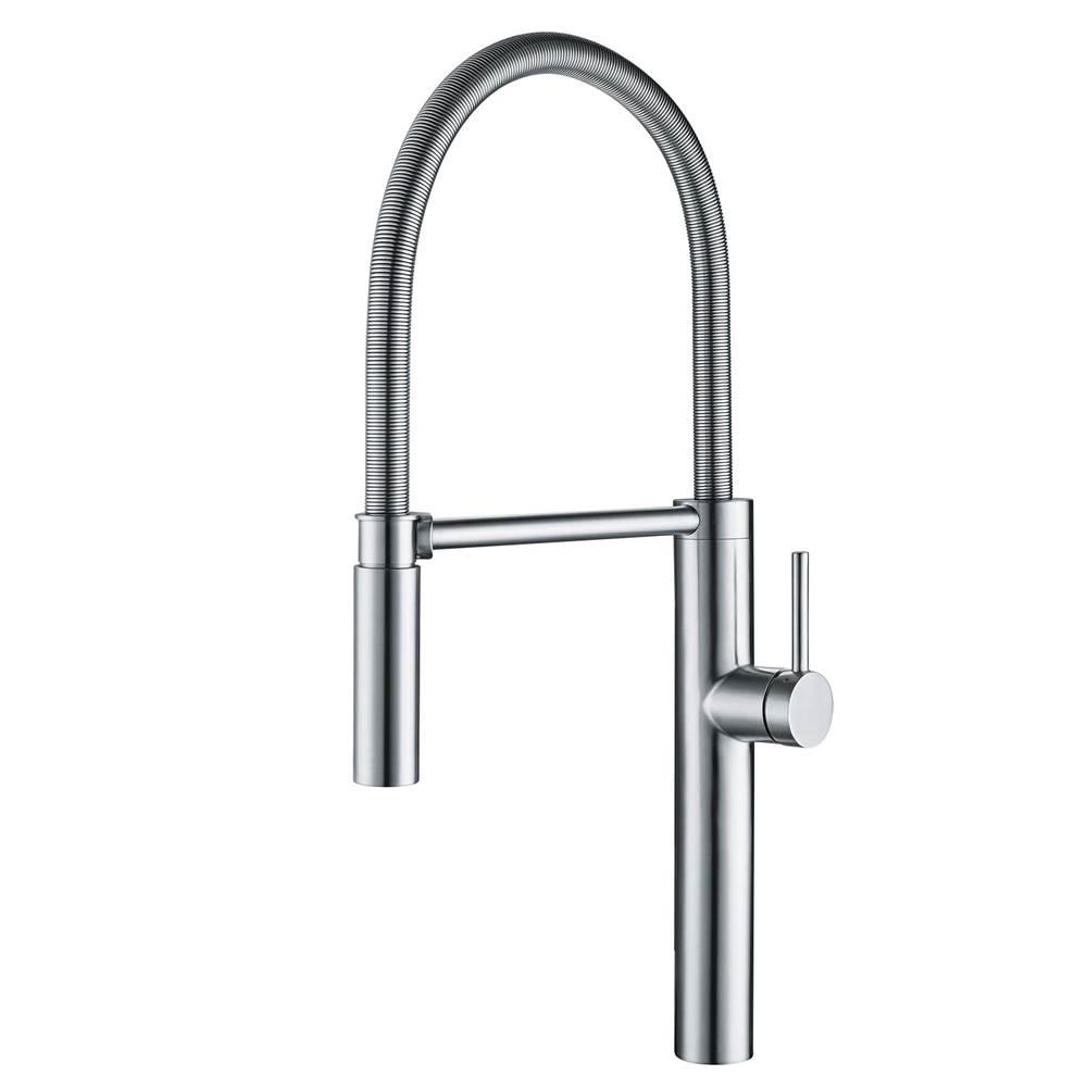 Franke Franke Pescara 22-inch Single Handle Semi-Pro Kitchen Faucet with Magnetic Sprayer Dock in Stainless Steel, PES-SPX-304