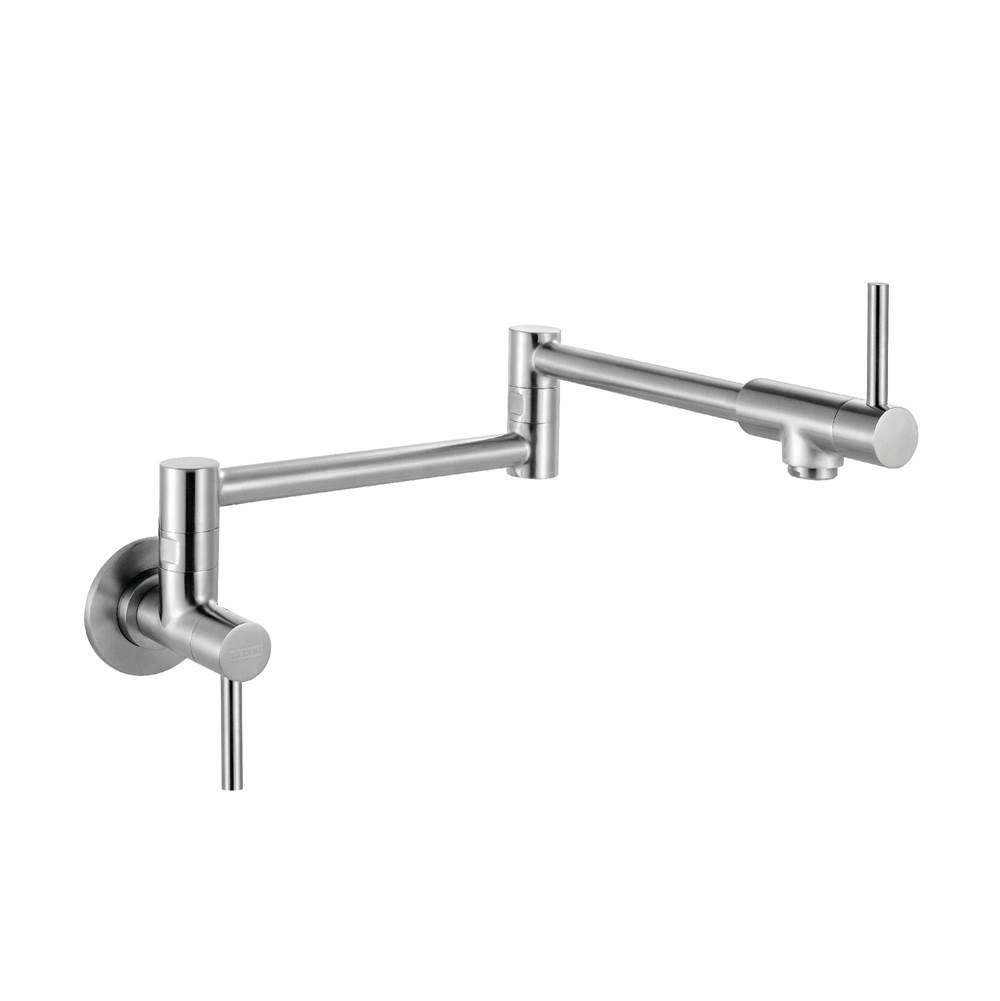 Franke Steel Series Two Handle Wall Mounted Pot Filler, Stainless Steel