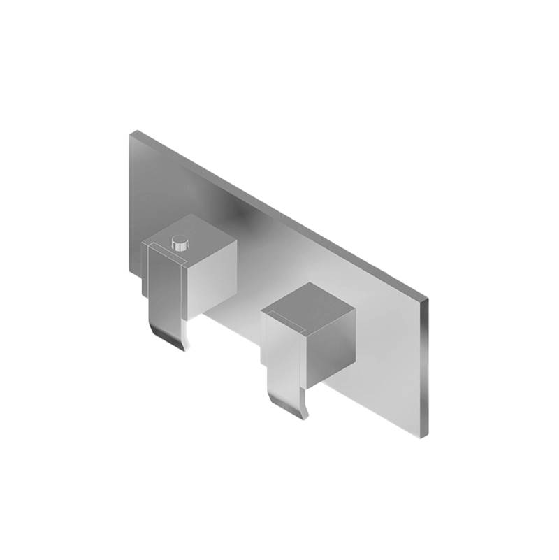 Graff M-Series Square Thermostatic 2-Hole Trim Plate w/Qubic Handle (Horizontal Installation)