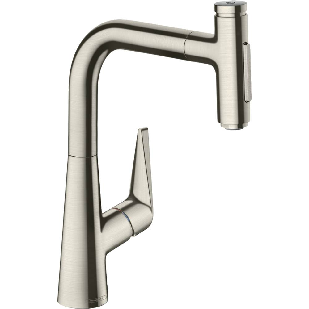 Hansgrohe Talis Select S Prep Kitchen Faucet, 2-Spray Pull-Out, 1.75 GPM in Steel Optic