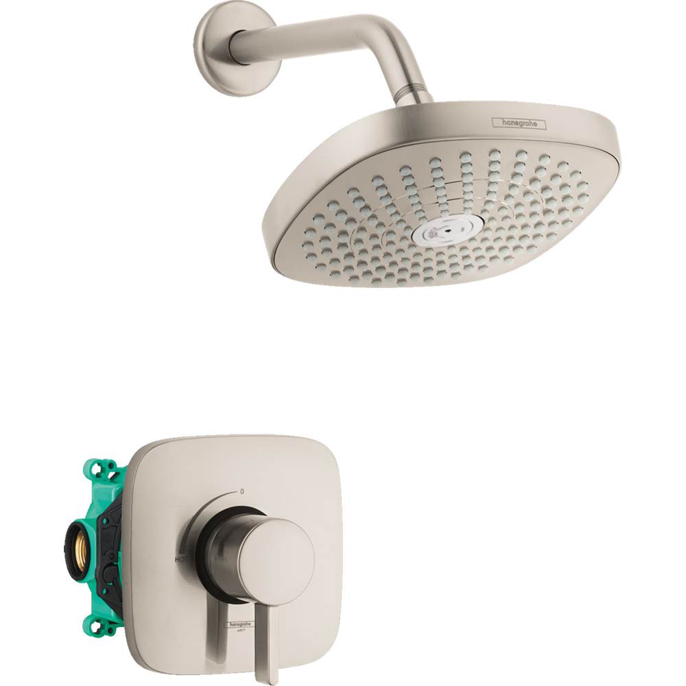 Hansgrohe Croma Select E Pressure Balance Shower Set with Rough, 2.0 GPM  in Brushed Nickel