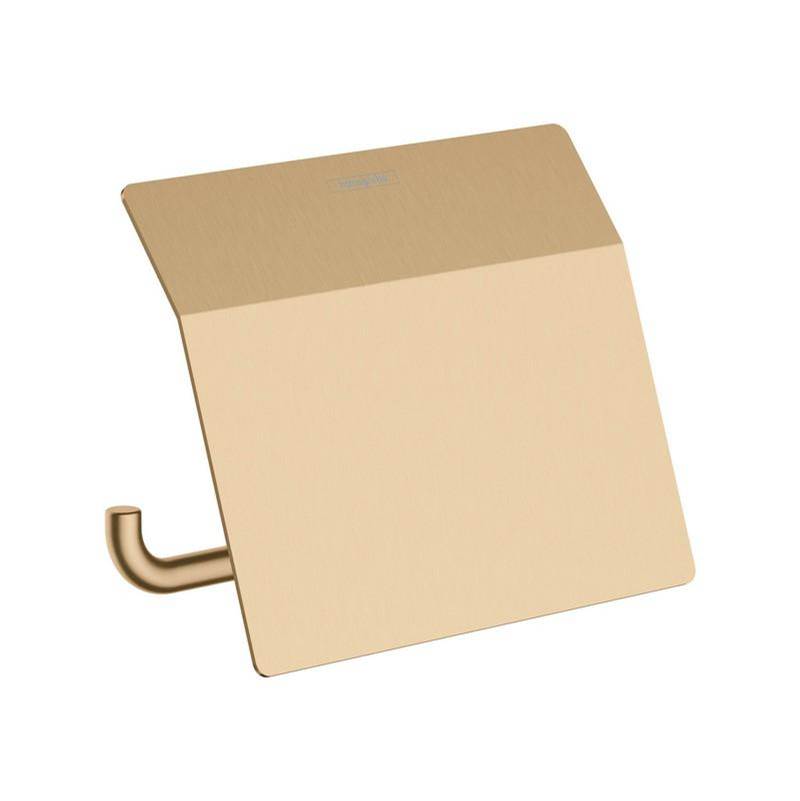 Hansgrohe AddStoris Toilet Paper Holder with Cover in Brushed Bronze