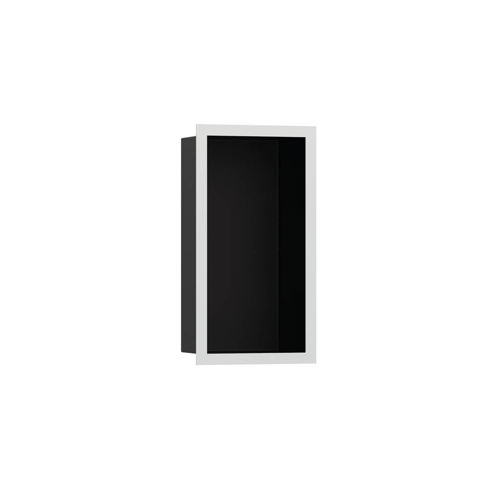 Hansgrohe XtraStoris Individual Wall Niche Matte Black with Design Frame 12''x 6''x 4'' in Matte White