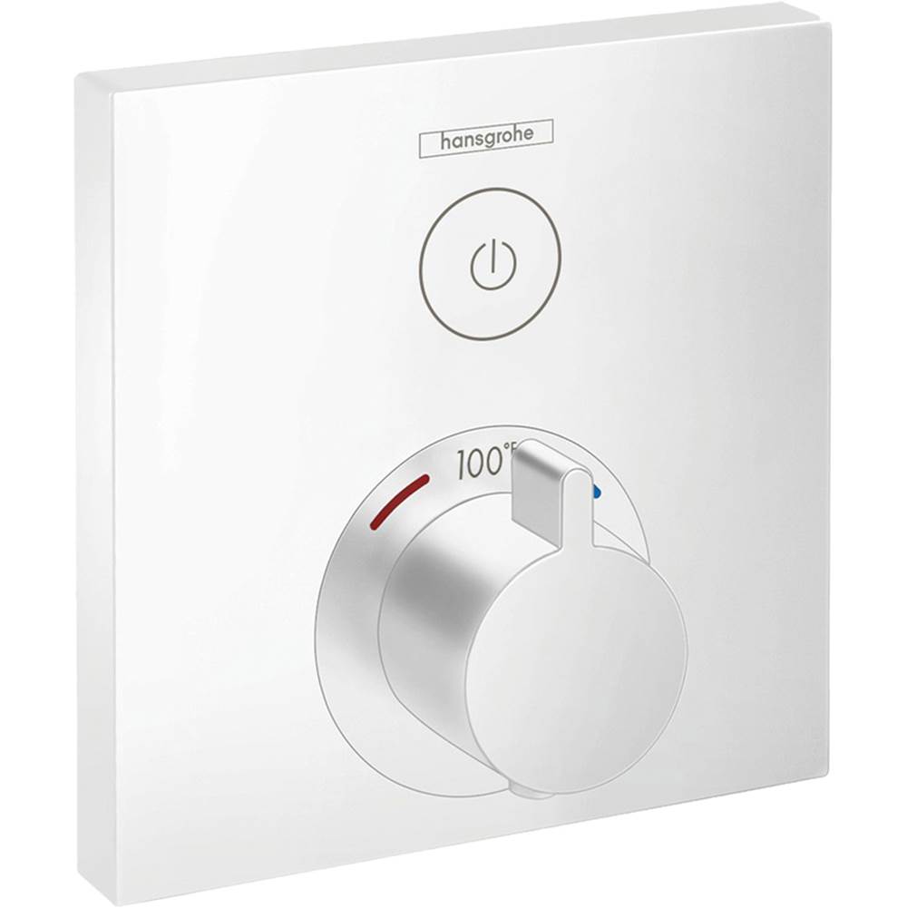 Hansgrohe ShowerSelect Thermostatic Trim for 1 Function, Square in Matte White