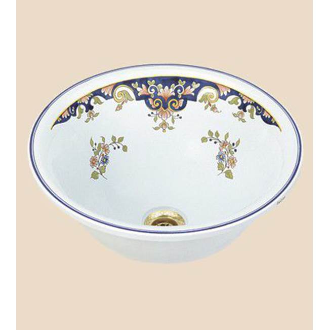 Herbeau ''Sambre'' Ceramic Round Countertop Lavatory Bowl in Romantique