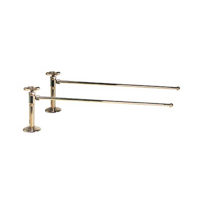 Herbeau Lavatory Supply Kit with Cross Handles in Weathered Brass
