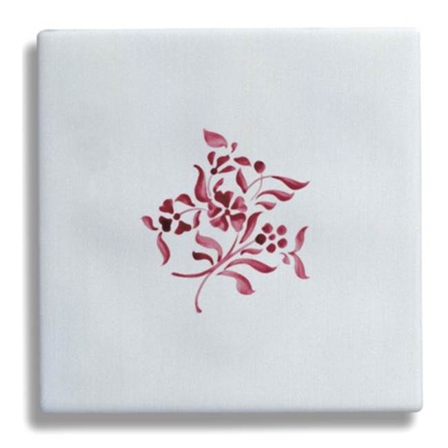 Herbeau ''Duchesse'' Small Central Pattern Tile in Sceau Rose