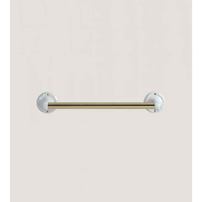 Herbeau ''Charleston'' 18'' Towel Bar in Moustier Polychrome, Old Gold