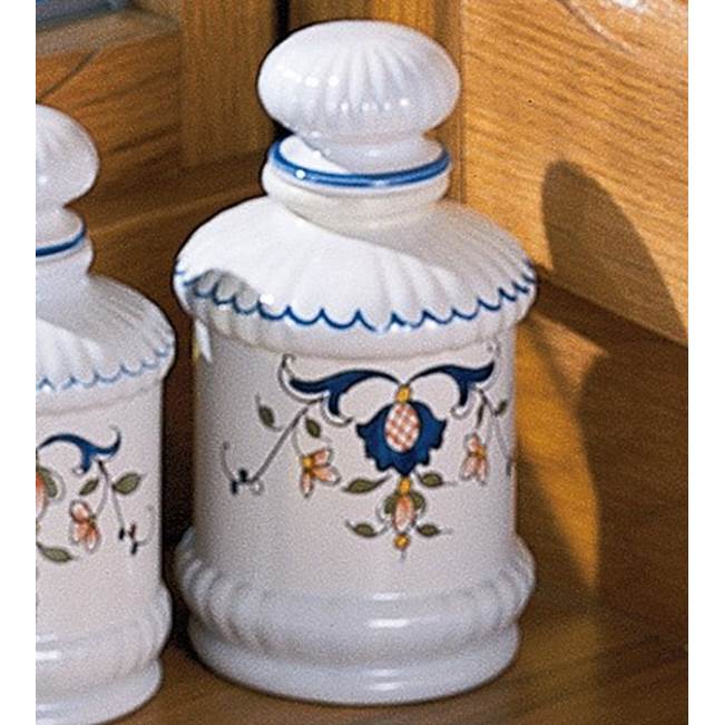 Herbeau Powder Jar #1 in Berain Bleu 3 1/4'' W x 4 1/3'' H