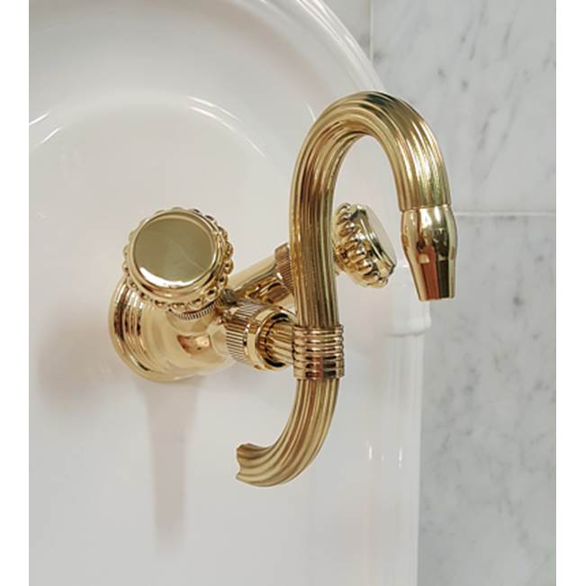 Herbeau ''Pompadour Verseuse'' Wall Mounted Mixer in Antique Lacquered Copper