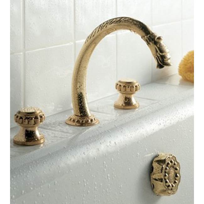 Herbeau ''Pompadour'' 3-Hole Deck Mounted Roman Tub Set in Old Gold