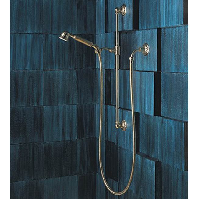 Herbeau ''Pompadour'' Shower Combination on Sliding Bar with 1/2'' Wall Elbow in Old Gold