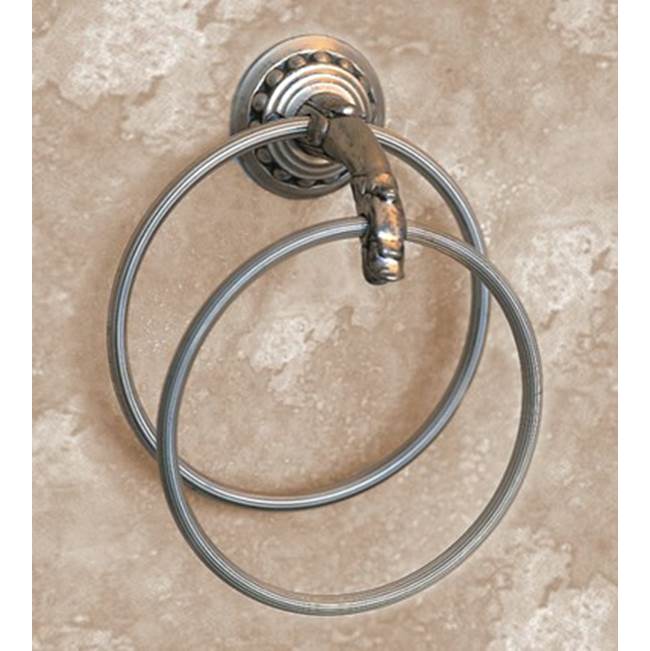 Herbeau ''Pompadour'' Double Towel Ring in Old Gold
