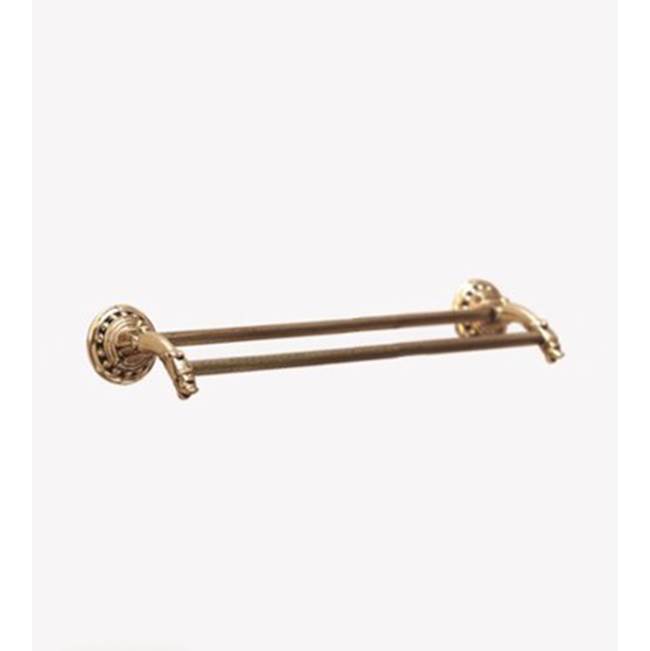 Herbeau ''Pompadour'' 24-inch Double Towel Bar in Old Gold