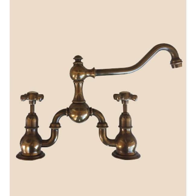 Herbeau ''Royale'' 2-Hole Kitchen Mixer in French Weathered Brass