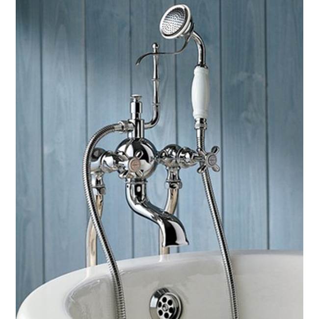 Herbeau ''Royale'' Exposed Tub and Shower Mixer Deck Mounted in French Weathered Brass