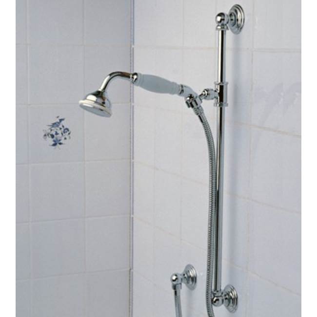 Herbeau ''Royale'' Slide Bar with Personal Hand Shower and Wall Elbow in Weathered Brass