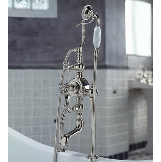Herbeau ''Royale'' Exposed Tub and Shower Thermostatic Mixer Deck Mounted in Polished Lacquered Copper