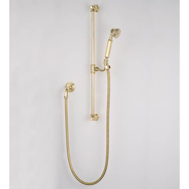 Herbeau ''Monarque'' Slide Bar with Personal Hand Shower and Wall Elbow in Satin Nickel
