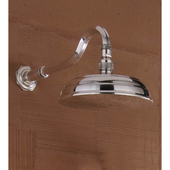 Herbeau ''Monarque'' Adjustable Showerhead, Arm and Flange in Polished Nickel, -Trim Only