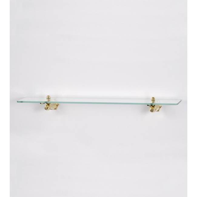 Herbeau ''Monarque'' Glass Shelf in Lacquered Polished Black Nickel