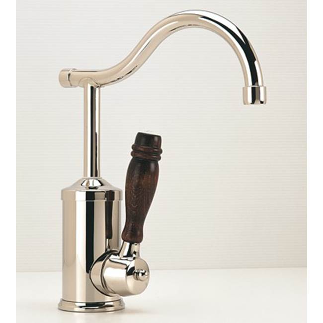 Herbeau ''Flamande'' Single Lever Mixer with Ceramic Disc Cartridge in Wooden Handles, Polished Nickel