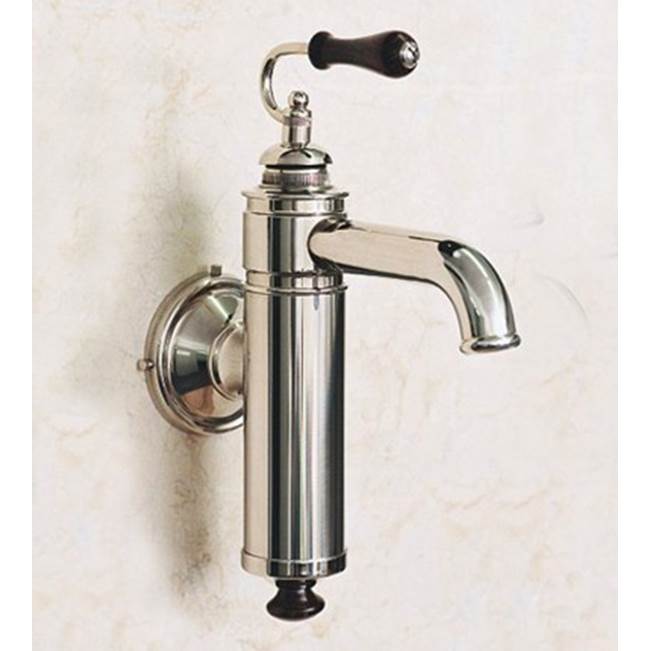 Herbeau ''Estelle'' Wall Mounted Single Lever Mixer with Ceramic Cartridge in Wooden Handle, Satin Nickel
