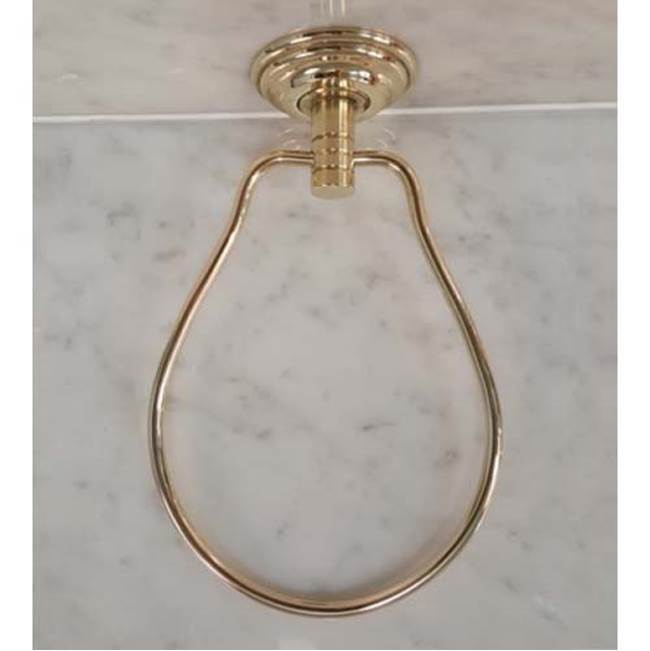 Herbeau ''Lille'' Petite Towel Ring in Old Gold