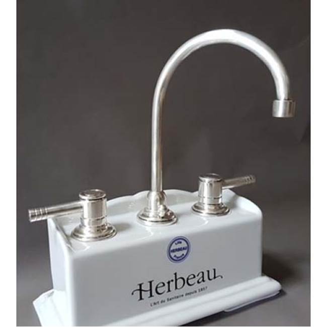 Herbeau ''Lille'' 3-Hole Lavatory  Mixer with Ceramic Cartridge in Old Silver