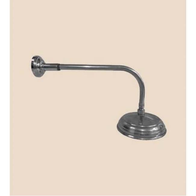 Herbeau ''Lille'' Wall Mounted Showerhead Arm and Flange in Brushed Nickel