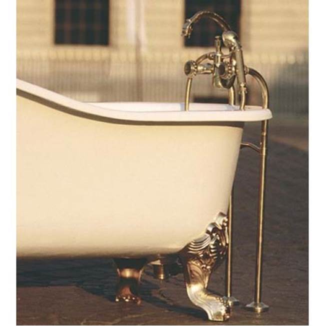 Herbeau ''Pompadour'' Free-Standing Adduction Pipes With Universal Bracket 1 1/2'' in Lacquered Polished Copper