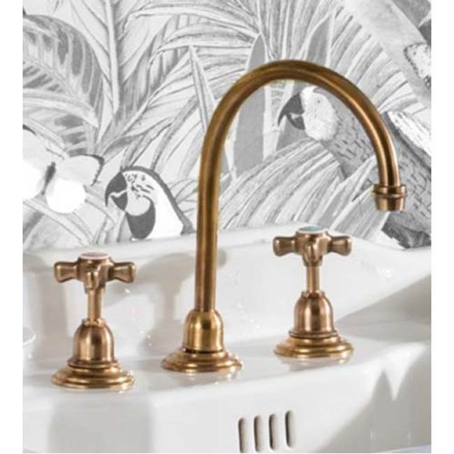 Herbeau ''Royale'' ''Etoile'' High Arc Lavatory Set in French Weathered Brass