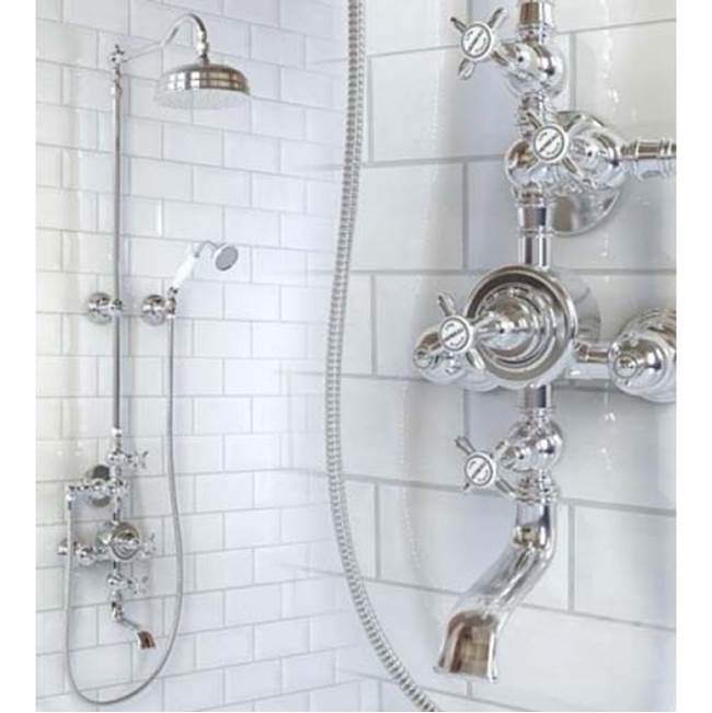 Herbeau ''Royale'' Exposed Thermostatic Tub and Shower Set in Polished Black Nickel
