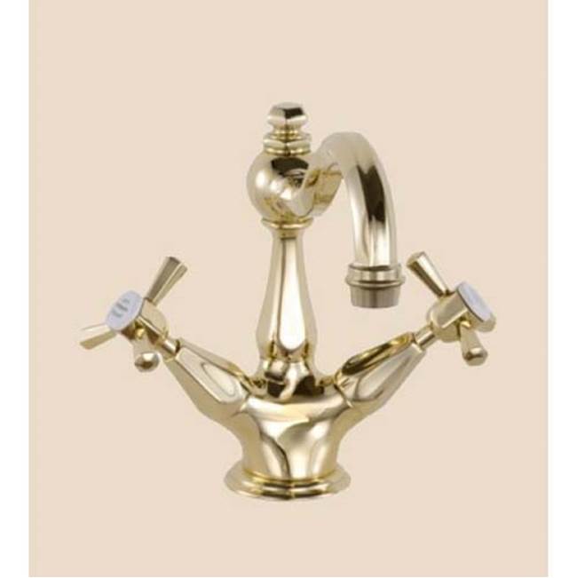 Herbeau ''Monarque'' Single-Hole Basin Mixer  Without Pop-Up in French Weathered Brass