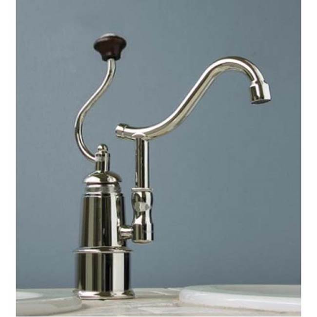 Herbeau ''De Dion'' Single Lever Mixer with Ceramic Disc Cartridge in White Handle, French Weathered Brass