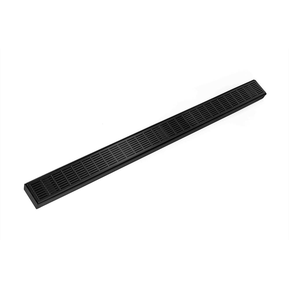 Infinity Drain 60'' FX Series Complete Kit with Perforated Slotted Grate in Matte Black