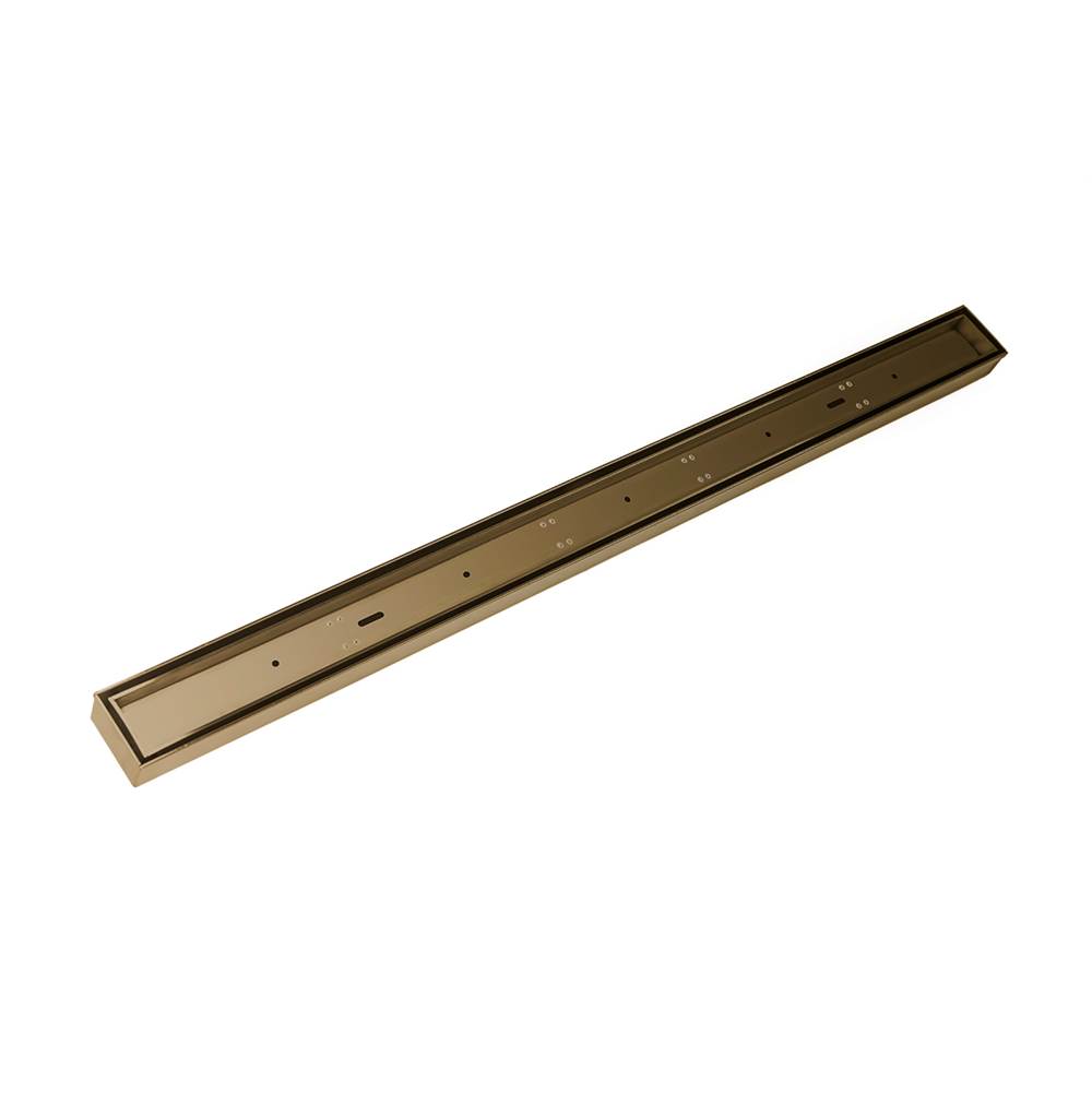 Infinity Drain 48'' FX Low Profile Series Complete Kit with Tile Insert Frame in Satin Bronze