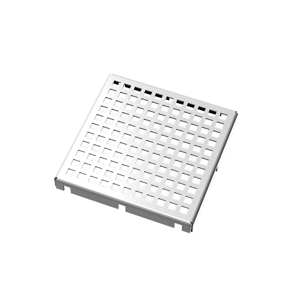Infinity Drain 5''x5'' LQ5 Squares Pattern Top Plate in Polished Stainless Steel