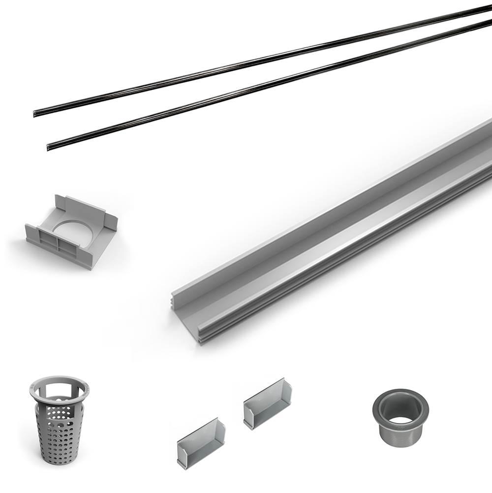 Infinity Drain 96'' Rough Only Kit for S-LAG 65, S-LT 65, and S-LTIF 65 series. Includes PVC Components and Channel Trim