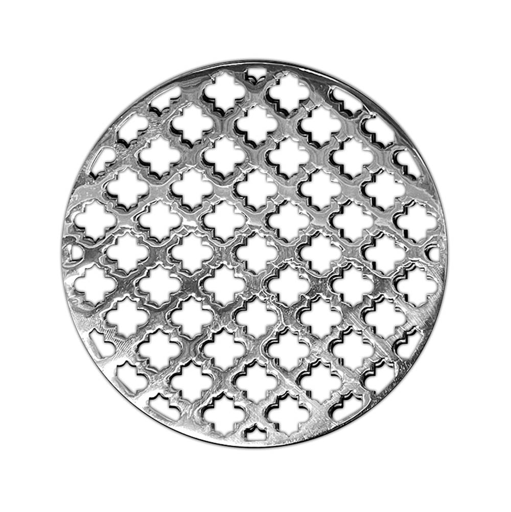 Infinity Drain 5'' Round Moor Pattern Decorative Plate for RM 5, RMD 5, RMDB 5 in Polished Stainless