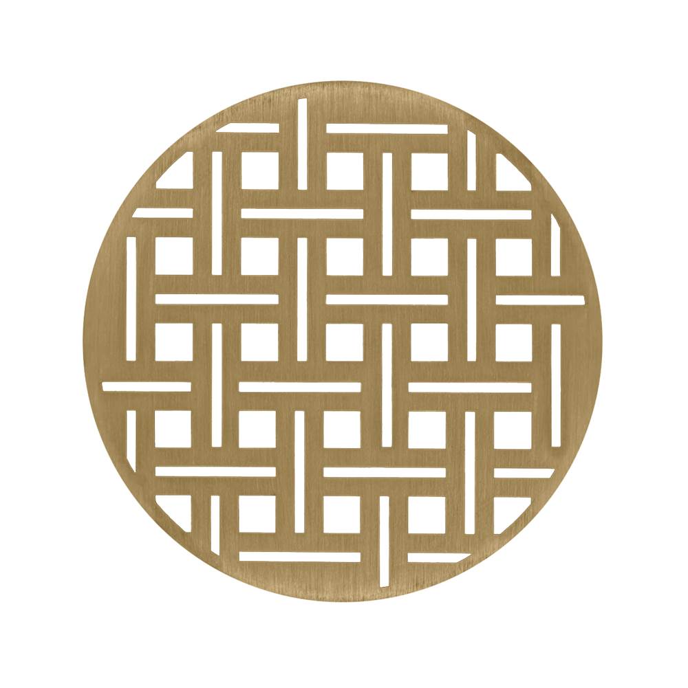 Infinity Drain 5'' Round Weave Pattern Decorative Plate for RV 5, RVD 5, RVDB 5 in Satin Bronze
