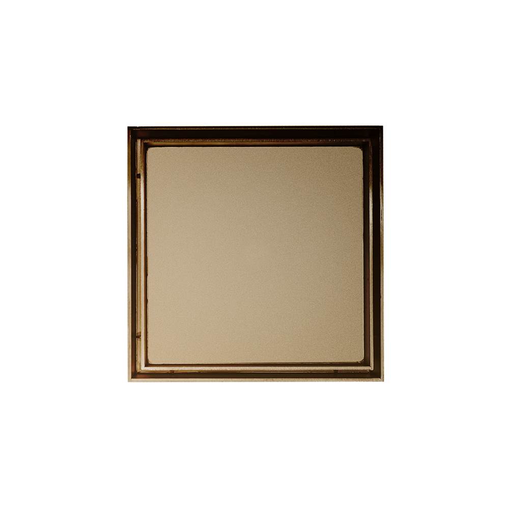 Infinity Drain 5'' x 5'' TDB 15 Tile Insert Complete Kit in Satin Bronze with ABS Bonded Flange Drain Body, 2'', 3'' and 4'' Outlet