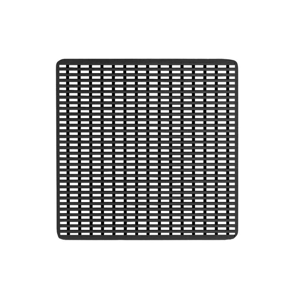 Infinity Drain 4'' x 4'' Wedge Wire Pattern Decorative Plate for W 4, WD 4, WDB 4 in Matte Black