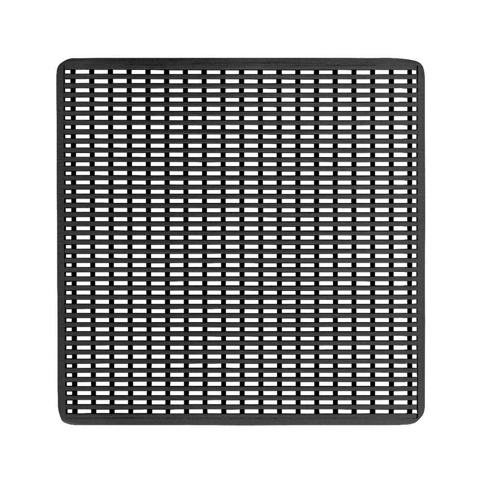 Infinity Drain 5'' x 5'' Wedge Wire Pattern Decorative Plate for W 5, WD 5, WDB 5 in Matte Black