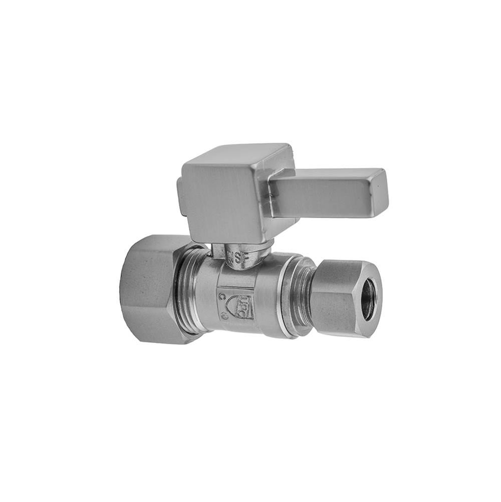 Jaclo Quarter Turn Straight Pattern 5/8'' O.D. Compression (Fits 1/2'' Copper) x 3/8'' O.D. Supply Valve with Square Lever Handle
