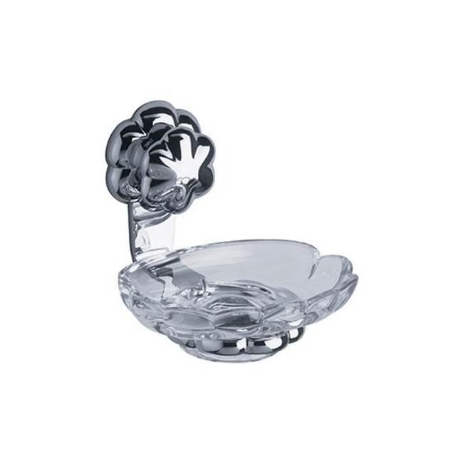 Joerger Florale Crystal Soap Dish Holder, Complete, Bronze With Clear Crystal
