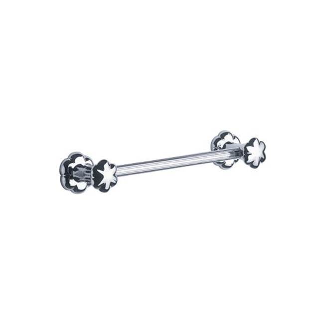 Joerger Florale Crystal Tub Handle, Polished Chrome With Clear Crystal