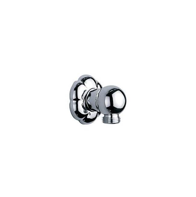 Joerger Florale Crystal Wall Elbow Connection  1/2'', Without Cradle, Polished Nickel
